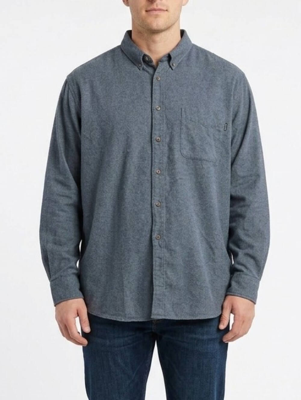 Woolrich VTG Flannel Shirt XXL 6433 100% Cotton Charcoal Heather